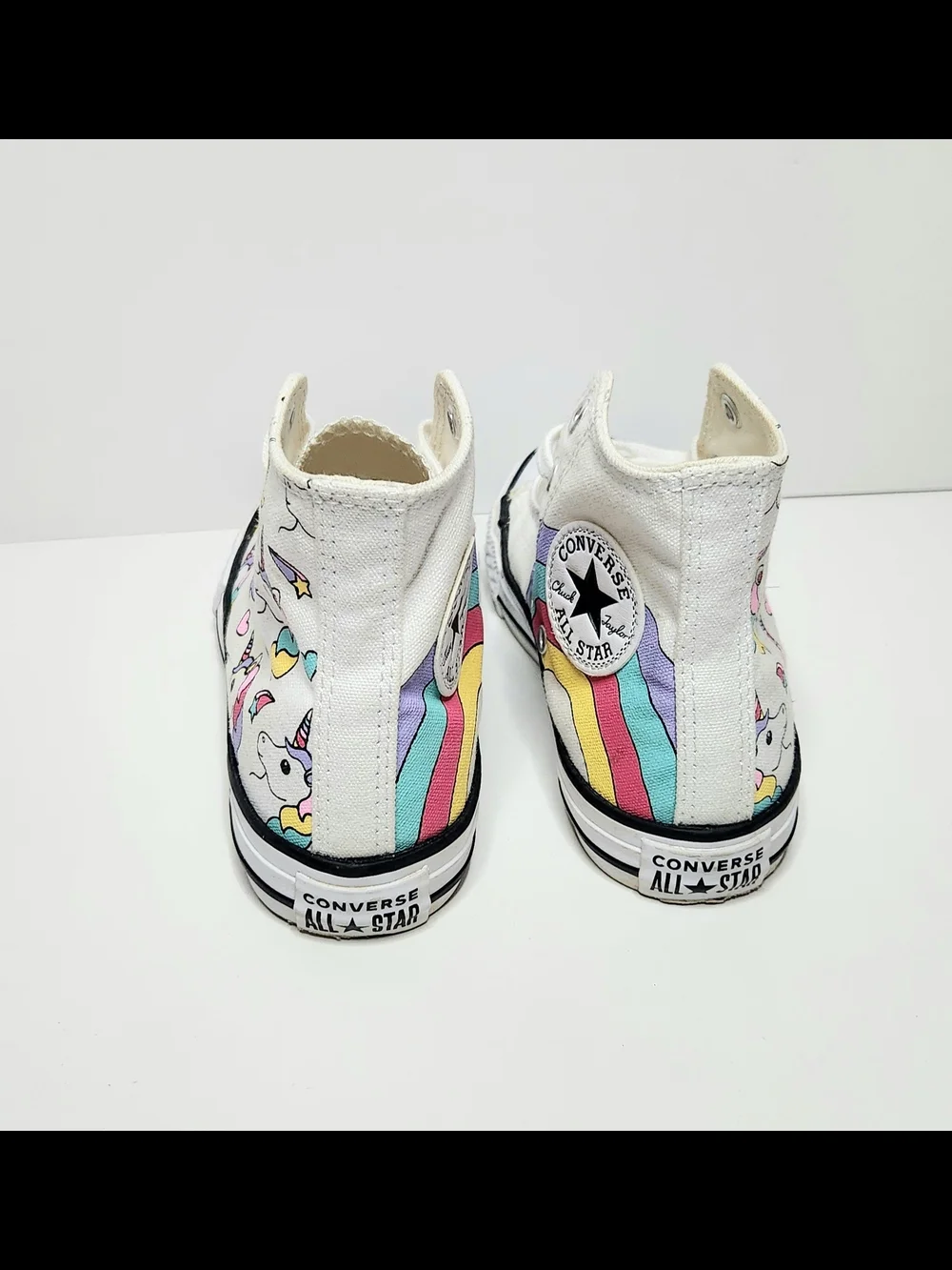 Converse White Hi-Top Unicorn & Rainbow Sneakers